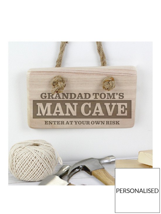 front image of the-personalised-memento-company-personalised-man-cave-wooden-sign