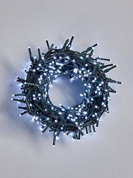 Festive   500 Cool White Sparkle Indoor/Outdoor Christmas Lights