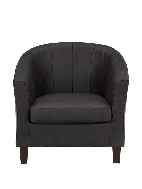 front image of majestic-faux-leather-tub-chair