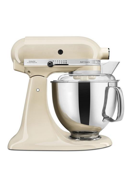 front image of kitchenaid-artisan-48-litre-tilt-head-stand-mixer-cream