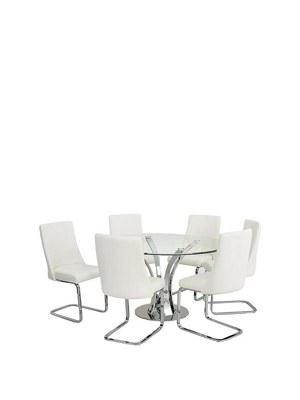 Alice 130 Cm Round Dining Table 6, Circular Dining Table With 6 Chairs