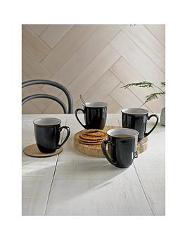 Denby   Elements Set Of 4 Coffee Mugs &Ndash; Black