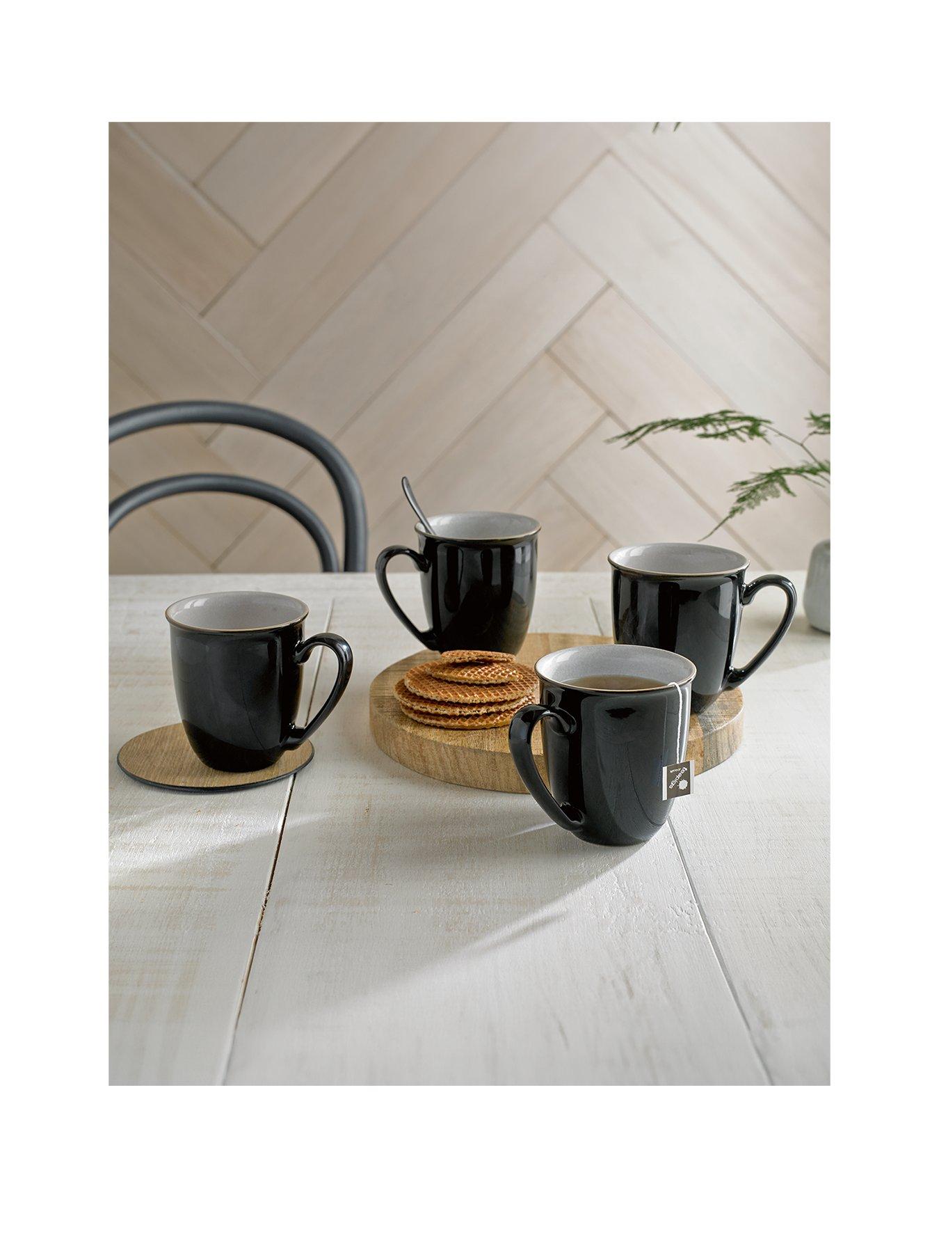 Image 1 of 5 of Denby Elements Set of 4 Coffee Mugs &ndash; Black