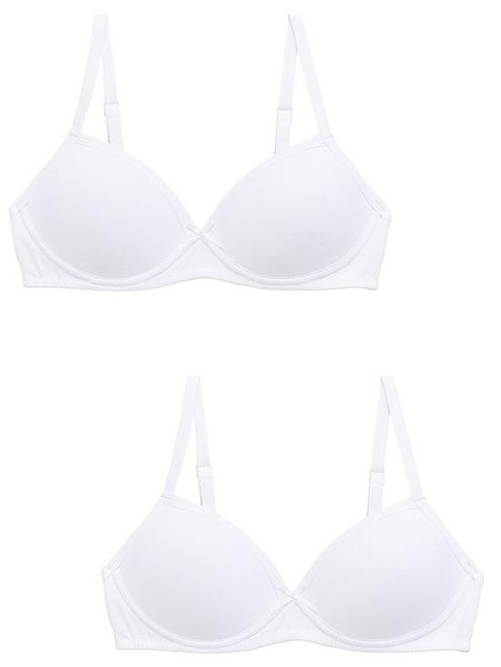 front image of everyday-girls-2-pack-moulded-bra-white