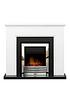  image of adam-fires-fireplaces-greenwich-fireplace-in-white-amp-black-with-eclipse-chrome-electric-fire