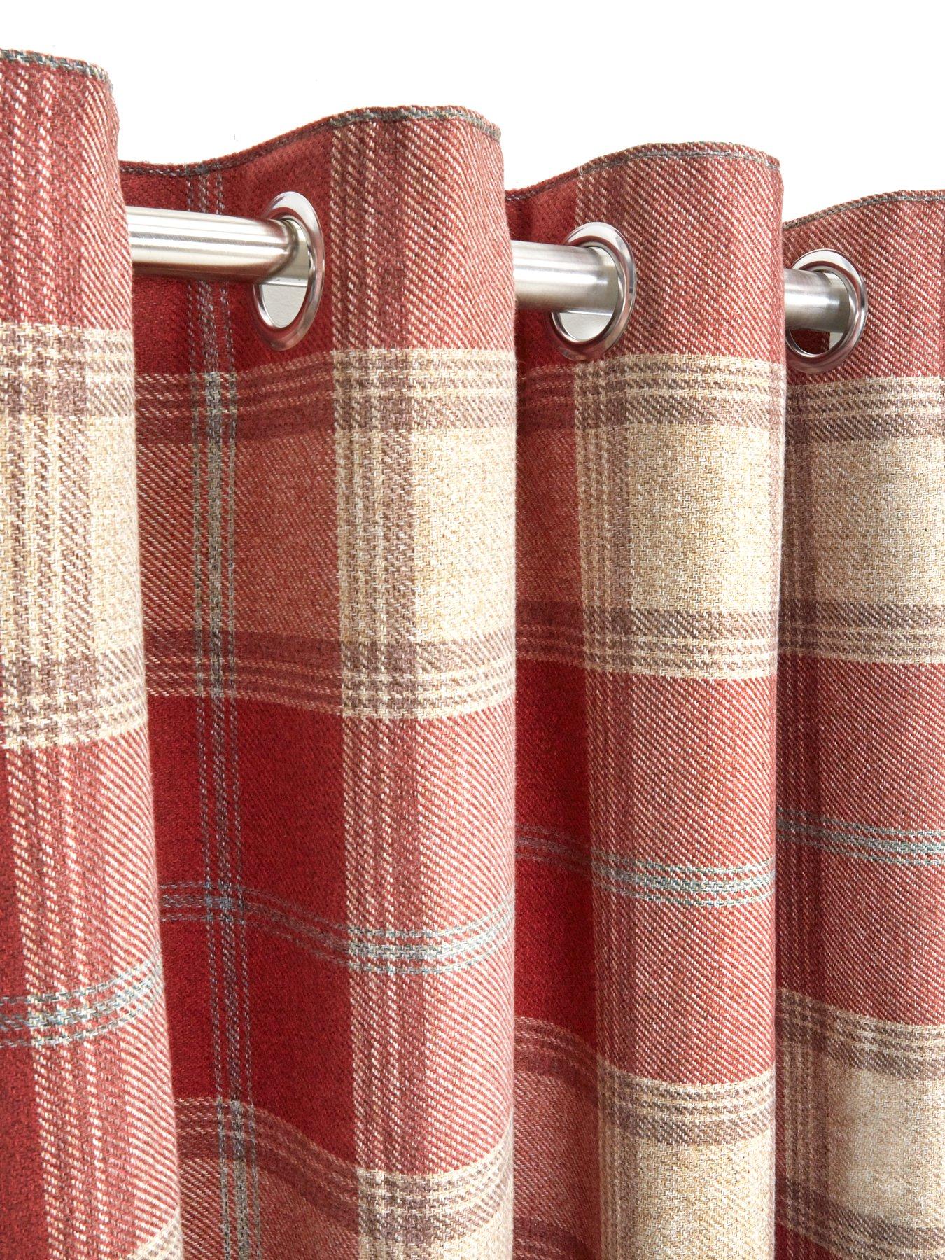 Highland Check Faux Wool Eyelet Curtains Littlewoods Com