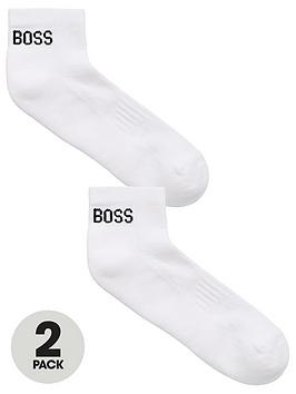 Boss   Bodywear 2 Pack Logo Ankle Socks - White