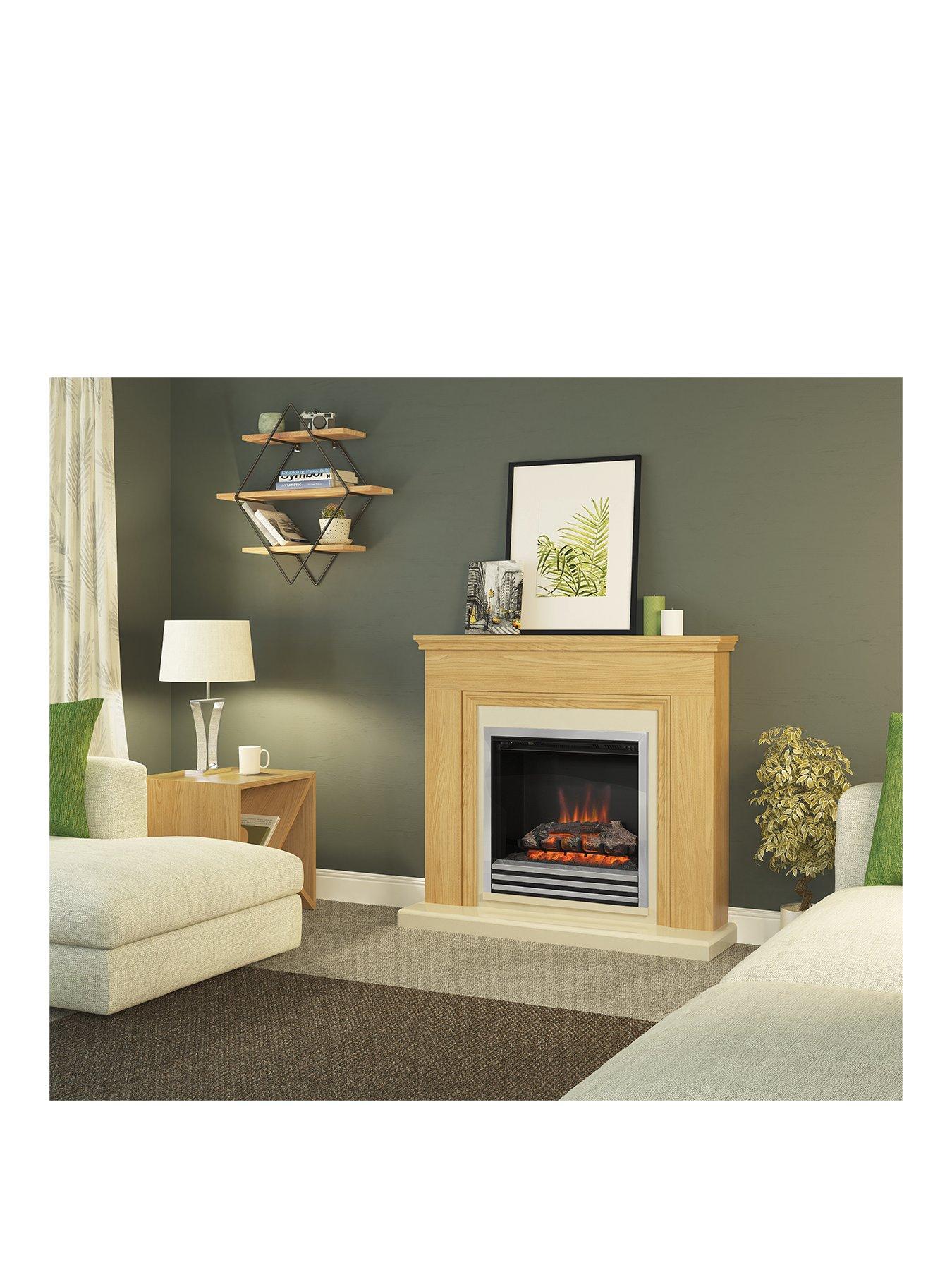 Be Modern Stanton Electric Fire Suite In Natural Oak With 3 Bar