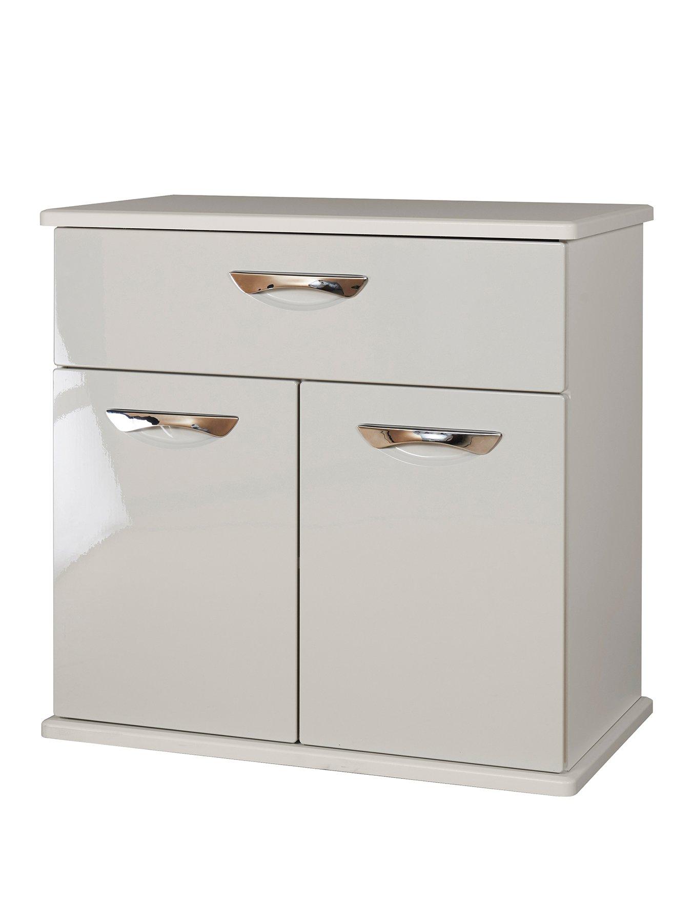  image of swift-neptune-ready-assembled-high-gloss-compact-sideboard-greynbsp--fscreg-certified