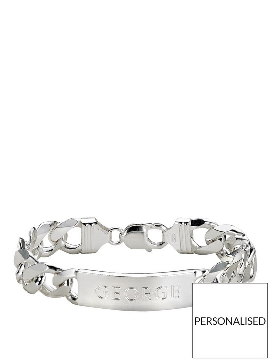 front image of the-love-silver-collection-sterling-silver-mens-id-bracelet