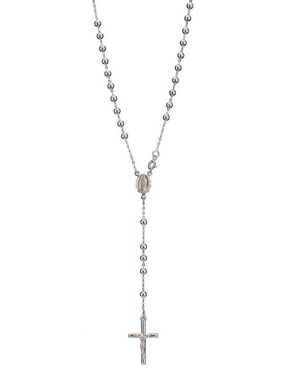 front image of the-love-silver-collection-sterling-silver-rosary-cross-pendant