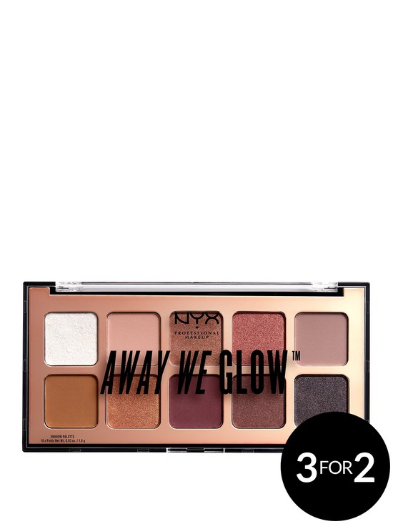 front image of nyx-professional-makeup-away-we-glow-shadow-palette-10g