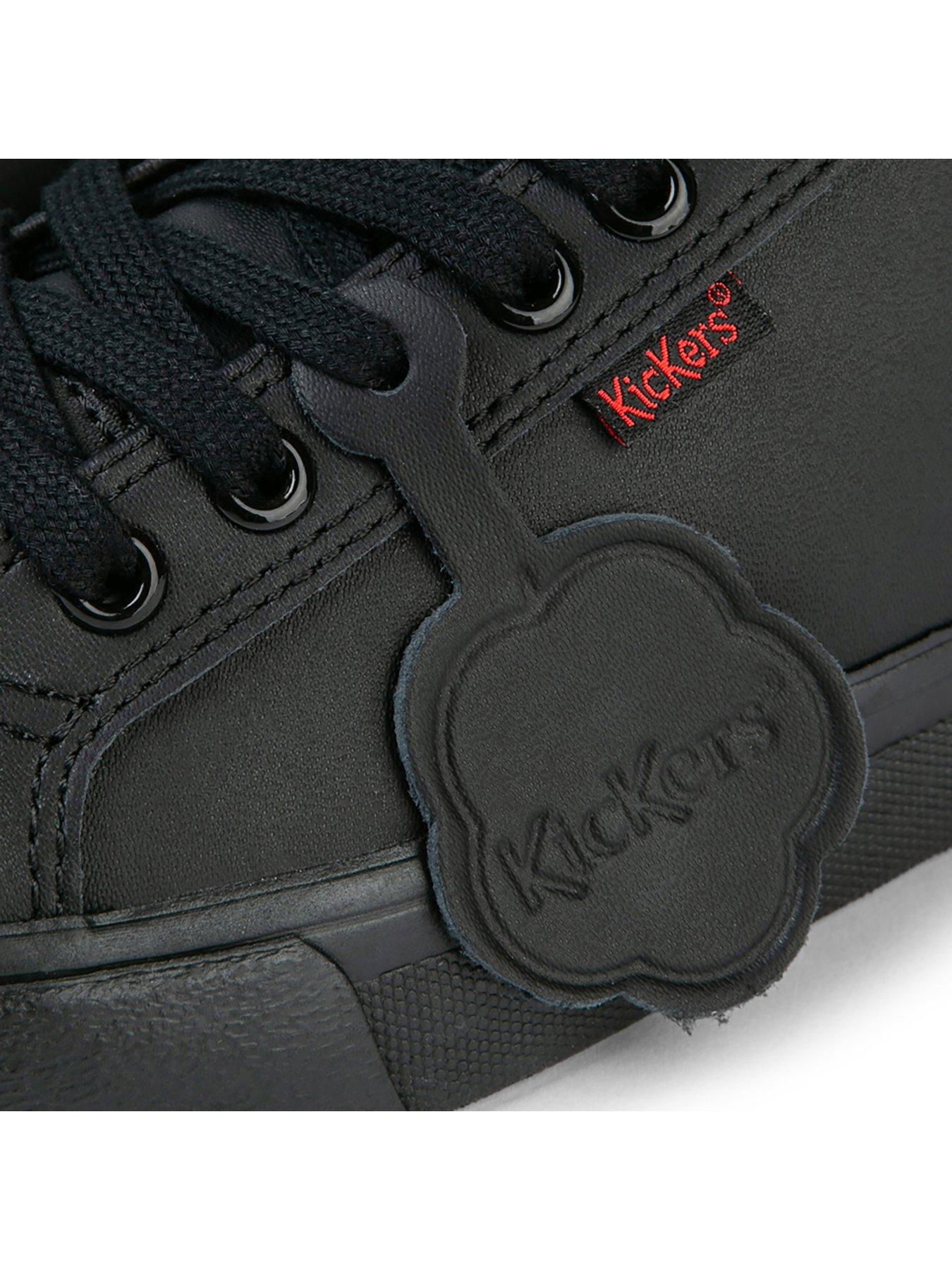  image of kickers-tovni-leather-lace-school-shoesnbsp--black