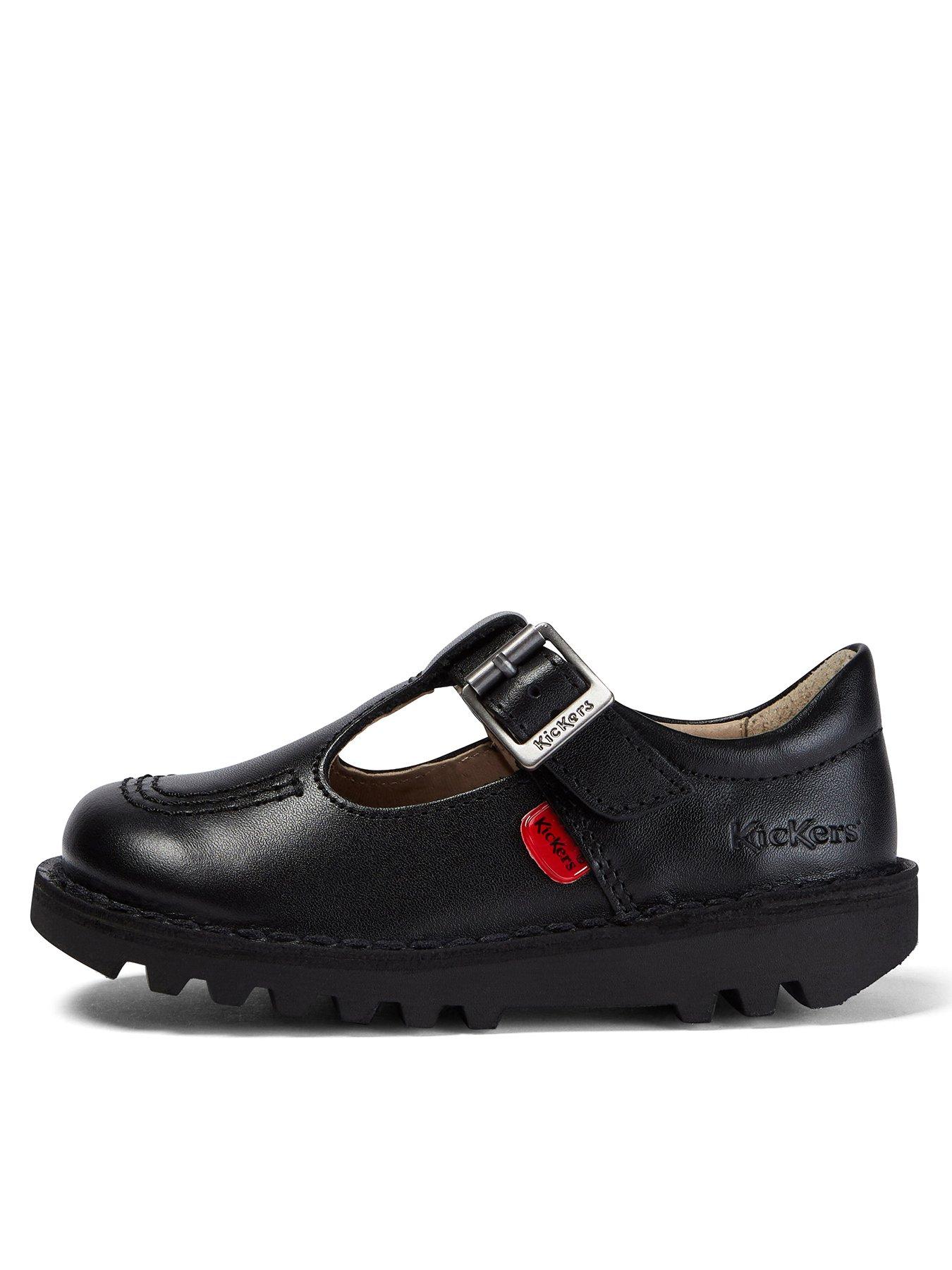 Image 1 of 6 of Kickers Kids Kick T-bar Patent Leather Shoe - Black