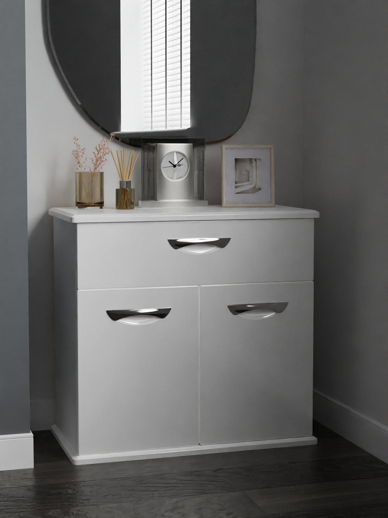 Image 1 of 5 of SWIFT Neptune Ready Assembled High Gloss Compact Sideboard - White&nbsp;- FSC&reg; Certified