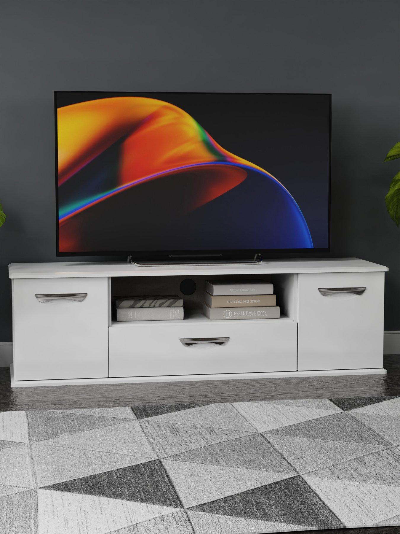 Image 1 of 5 of SWIFT Neptune Ready Assembled White High Gloss TV Unit - fits up to 65 inch TV&nbsp;- FSC&reg; Certified