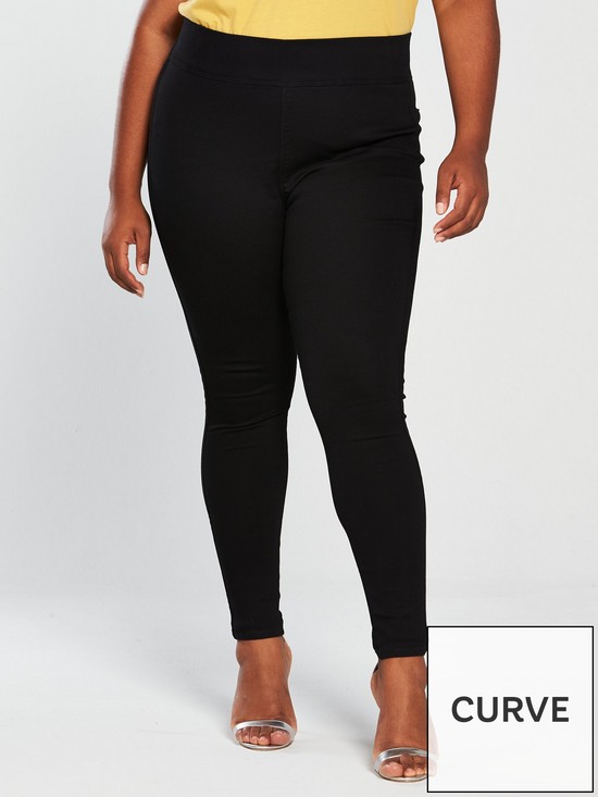 front image of v-by-very-curve-valuenbsphigh-waisted-jeggingnbsp--black
