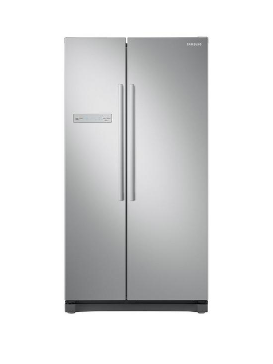 front image of samsung-rs54n3103saeu-american-style-frost-free-fridge-freezer-with-all-around-coolingnbsp--graphite