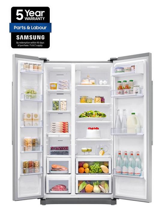 stillFront image of samsung-rs54n3103saeu-american-style-frost-free-fridge-freezer-with-all-around-coolingnbsp--graphite
