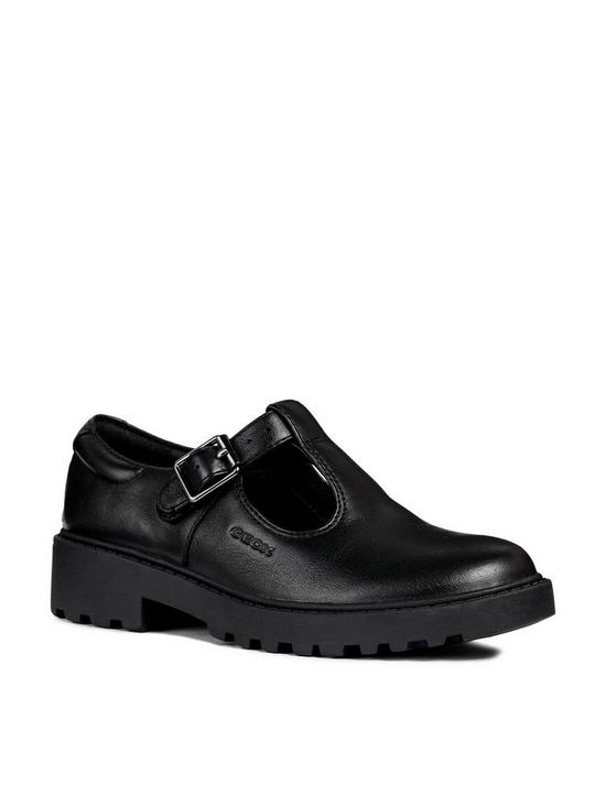 front image of geox-casey-leather-t-bar-school-shoes-black