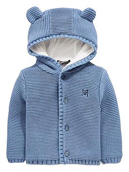 V by Very V By Very Baby Boys Soft Knit Jersey Lined Cardigan - Blue Picture