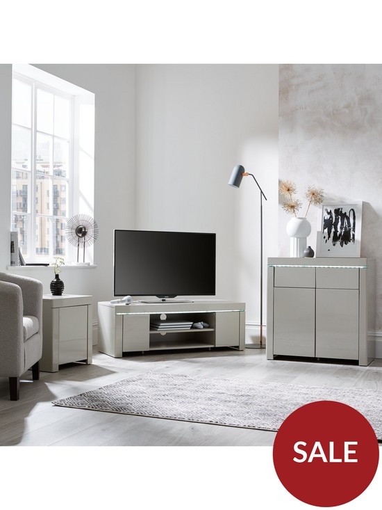 stillFront image of very-home-atlantic-high-gloss-large-sideboard-with-led-light-grey