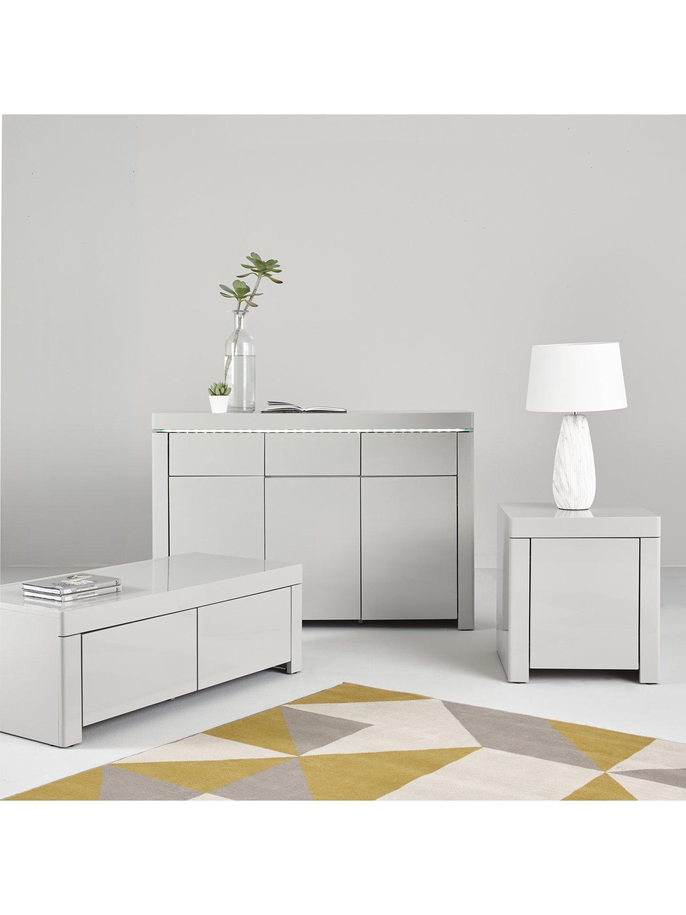  image of very-home-atlantic-high-gloss-large-sideboard-with-led-light-grey
