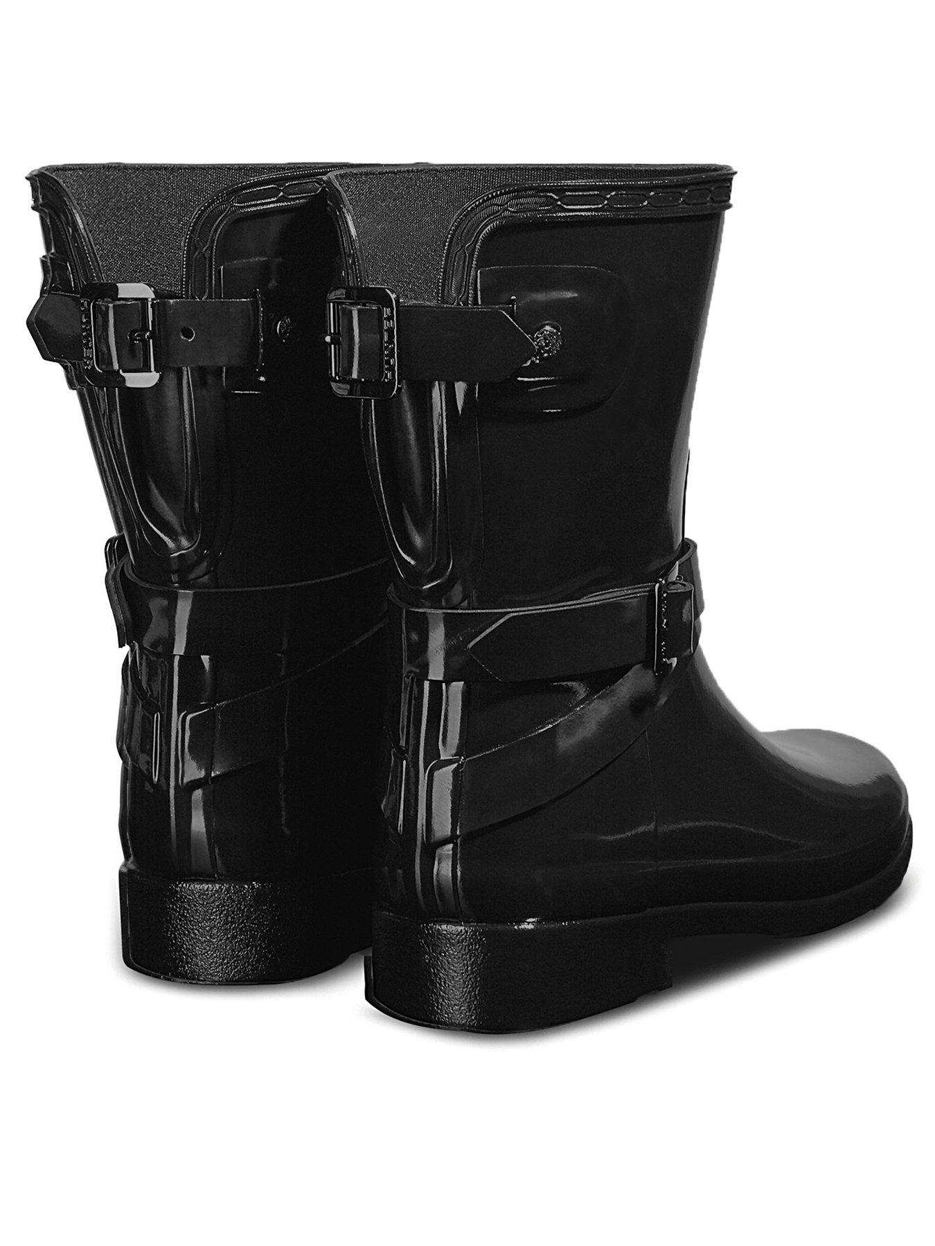 womens hunter original refined back strap short wellingtons winter boots
