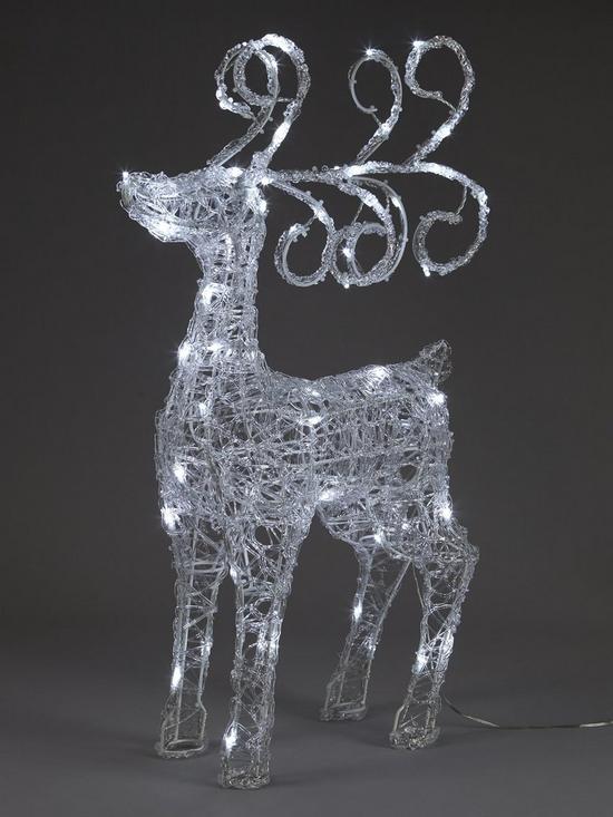 stillFront image of spun-acrylic-light-up-standing-reindeer-outdoor-christmas-decoration