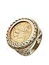  image of love-gold-9-carat-yellow-gold-half-sovereign-mens-ring