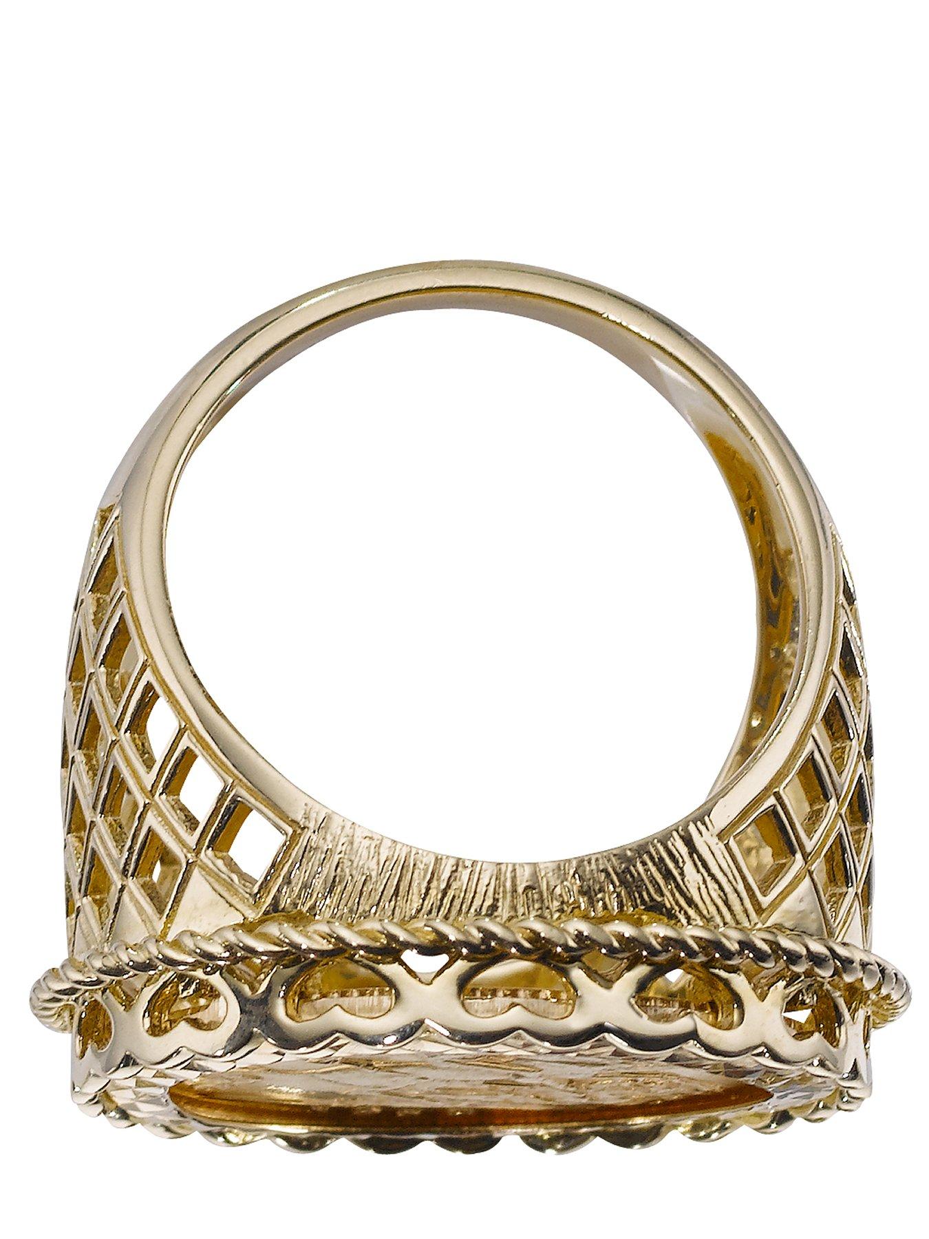 Image 2 of 2 of The Love Collection 9 Carat Yellow Gold Half Sovereign Mens Ring