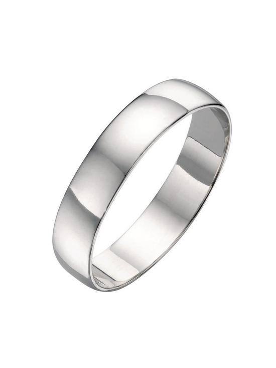 front image of love-gold-18ct-white-gold-d-shaped-5mm-wedding-band