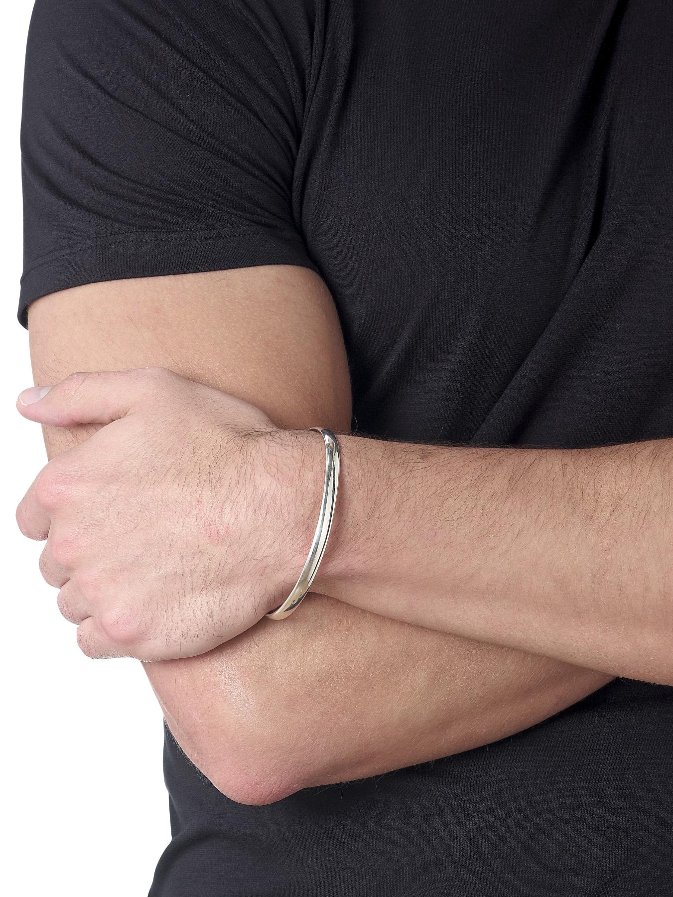 Image 2 of 2 of The Love Collection Sterling Silver Mens Torque Bangle