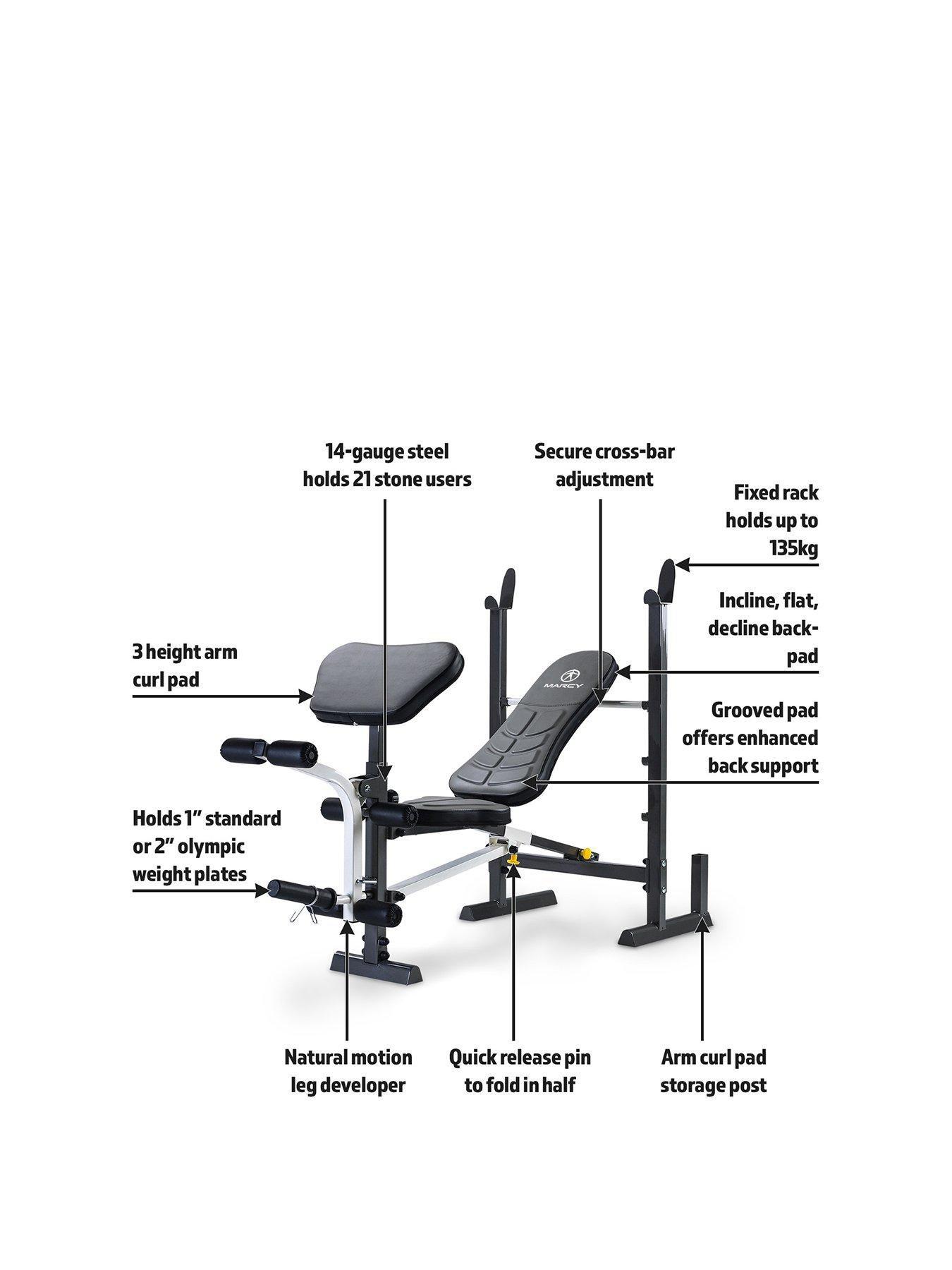 Marcy Folding Standard Weight Bench with Rack littlewoods