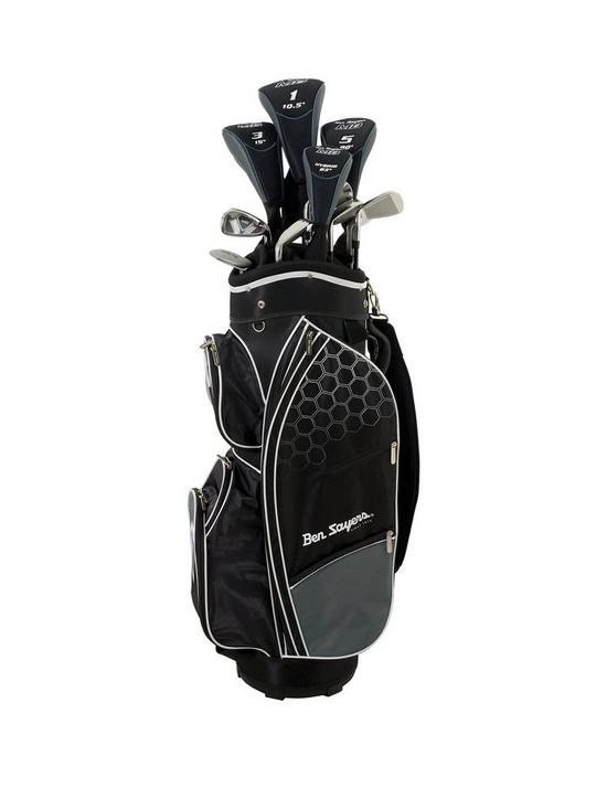 front image of ben-sayers-m8-12-club-package-set-with-cart-bag-right-handed