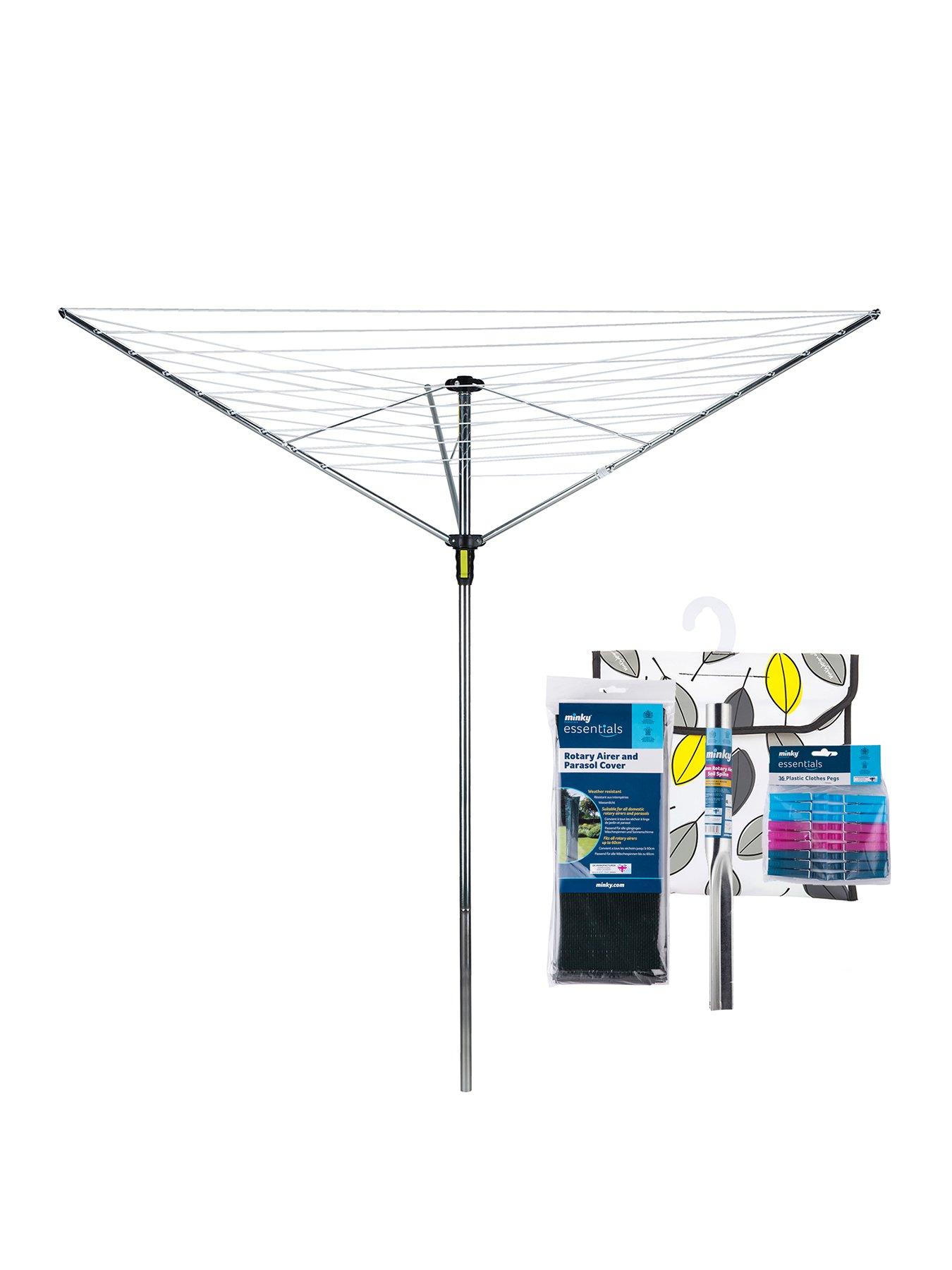 front image of minky-outdoor-rotary-airer-with-accessories-35m-3-arm