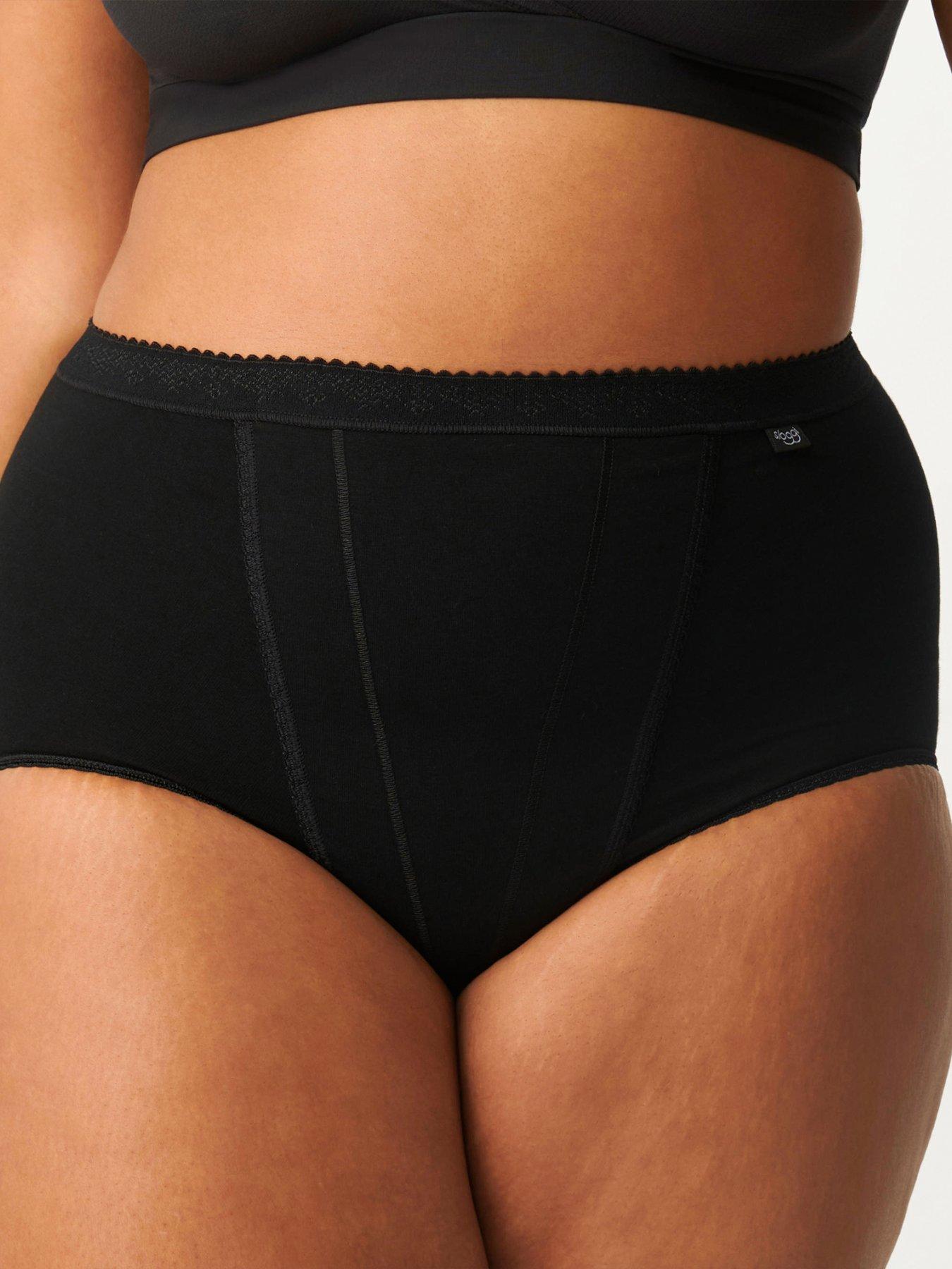 front image of sloggi-2-pack-control-maxi-brief-black