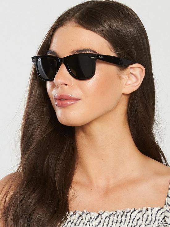 front image of ray-ban-classic-wayfarer-sunglasses-black