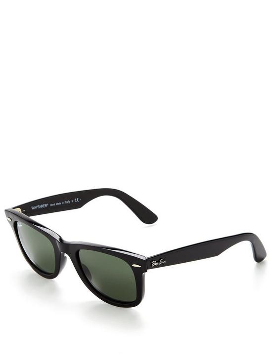 front image of ray-ban-classic-wayfarer-sunglasses-black