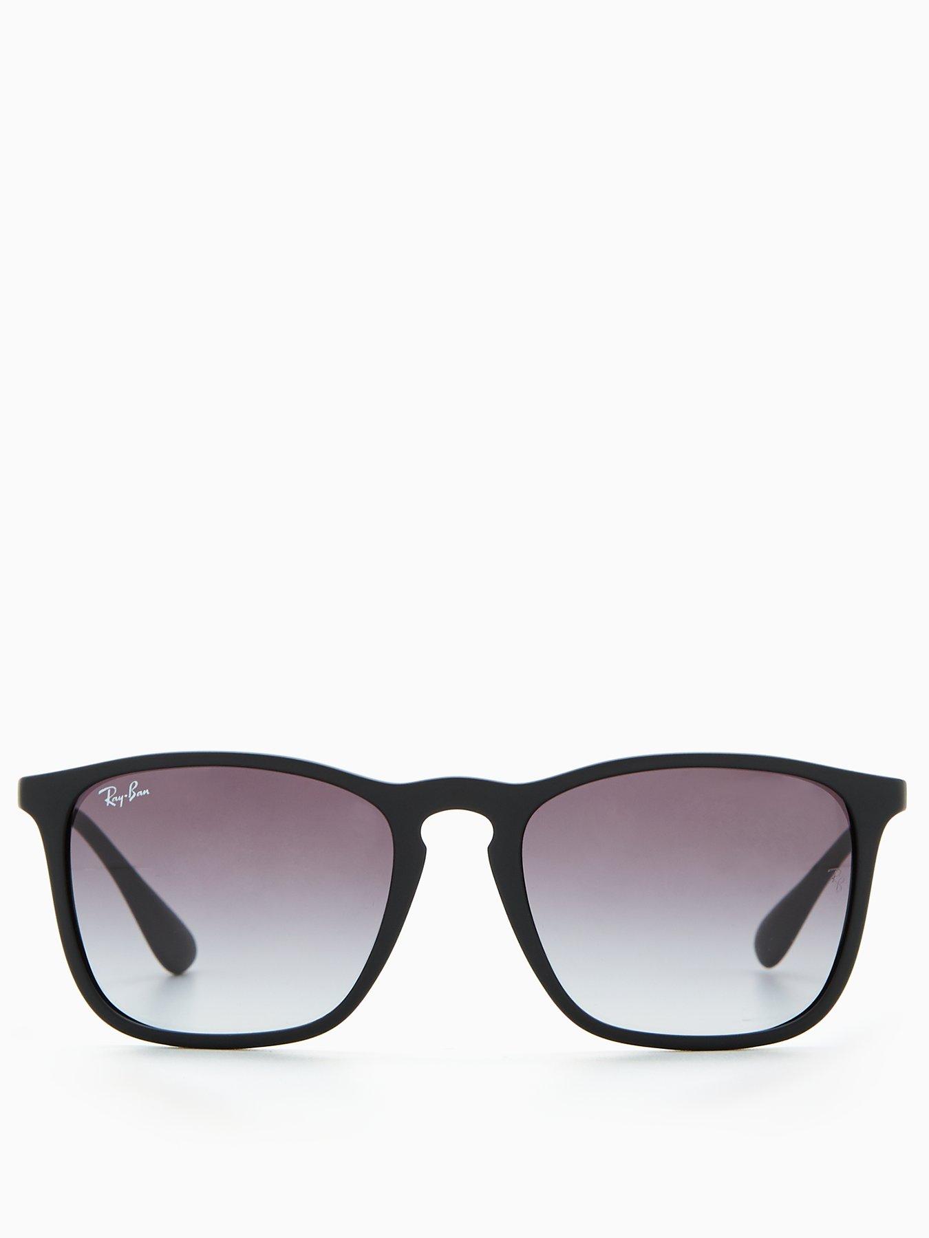  image of ray-ban-chris-square-sunglasses--nbsprubber-black