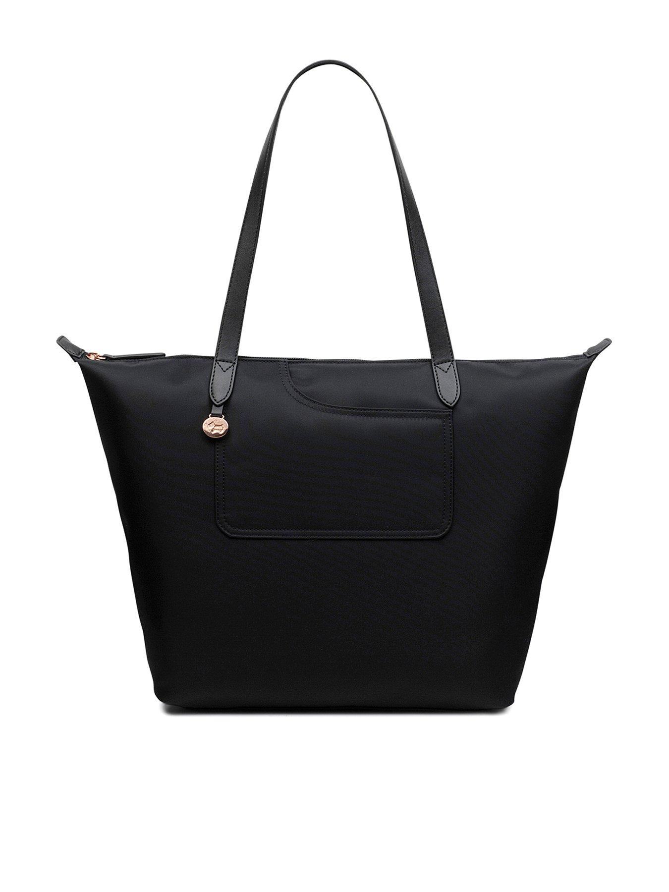 large black handbag with zip