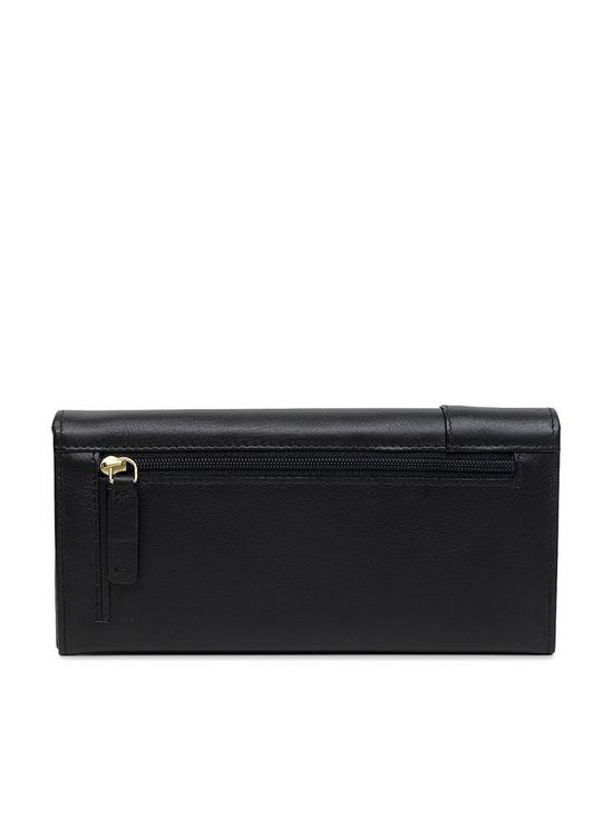 back image of radley-pockets-leather-large-flapover-matinee-purse-black