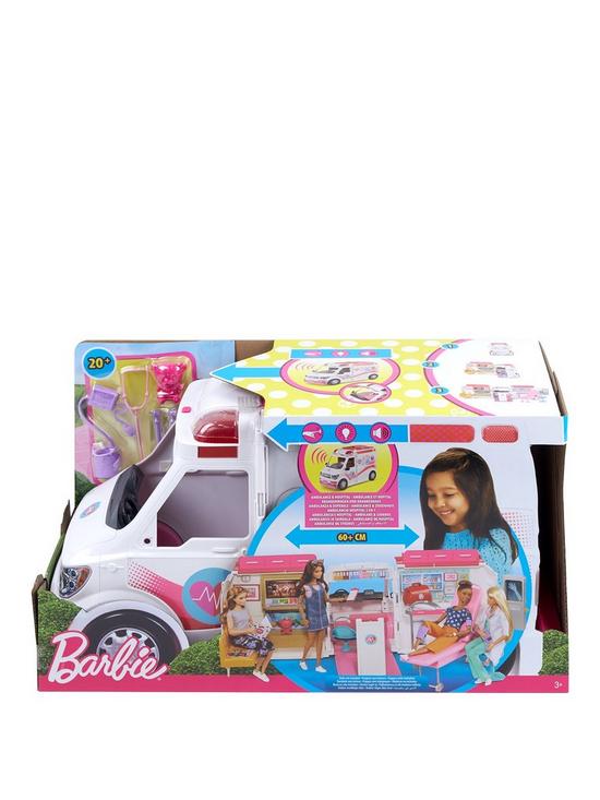 stillFront image of barbie-careers-care-clinic-vehicle-ambulance-with-lights-and-sounds