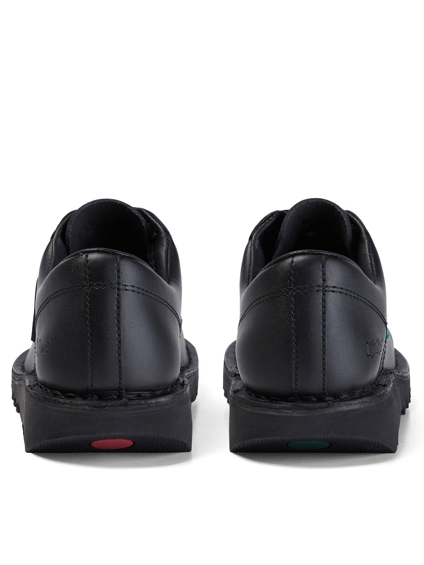 Kickers black leather on sale shoes