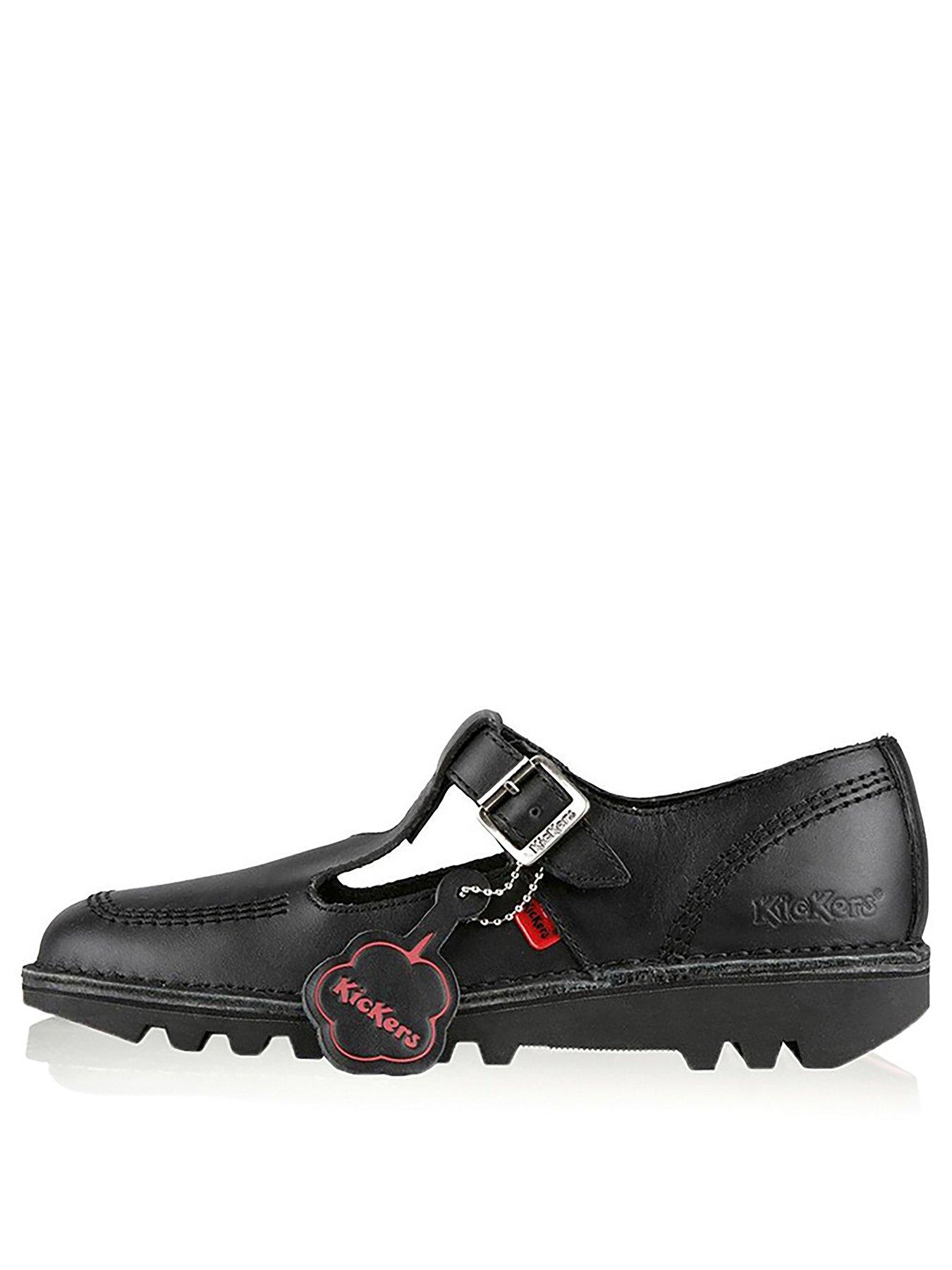 Image 1 of 6 of Kickers Kick Lo Aztec Leather&nbsp;Flat Shoe&nbsp;- Black