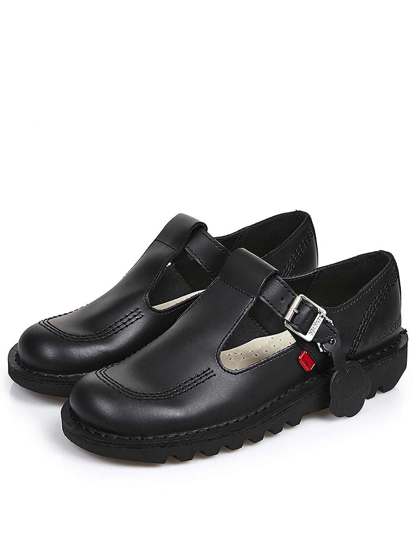 Image 2 of 6 of Kickers Kick Lo Aztec Leather&nbsp;Flat Shoe&nbsp;- Black