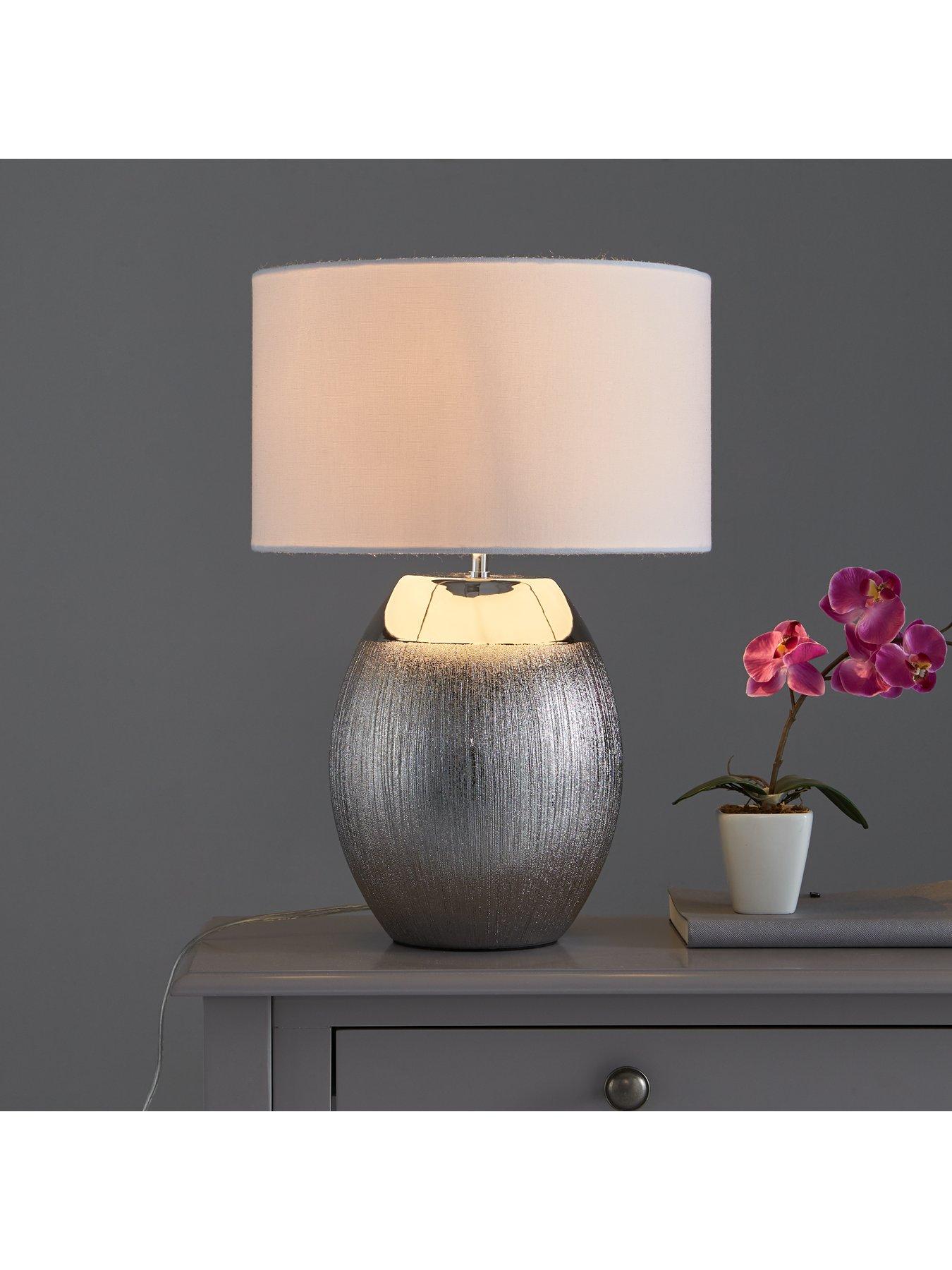 stillFront image of silver-glitter-table-lamp