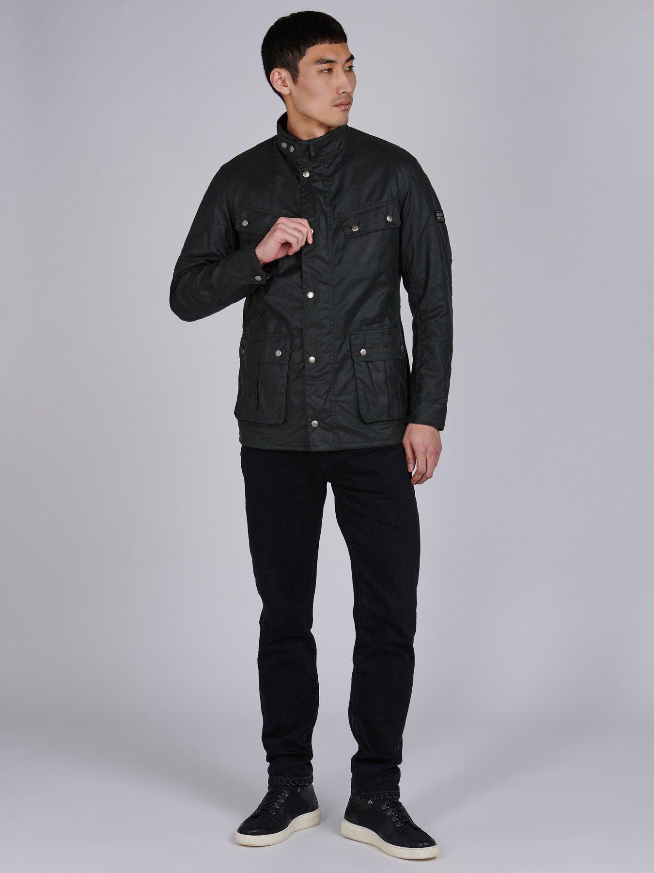  image of barbour-international-duke-wax-jacket-sage