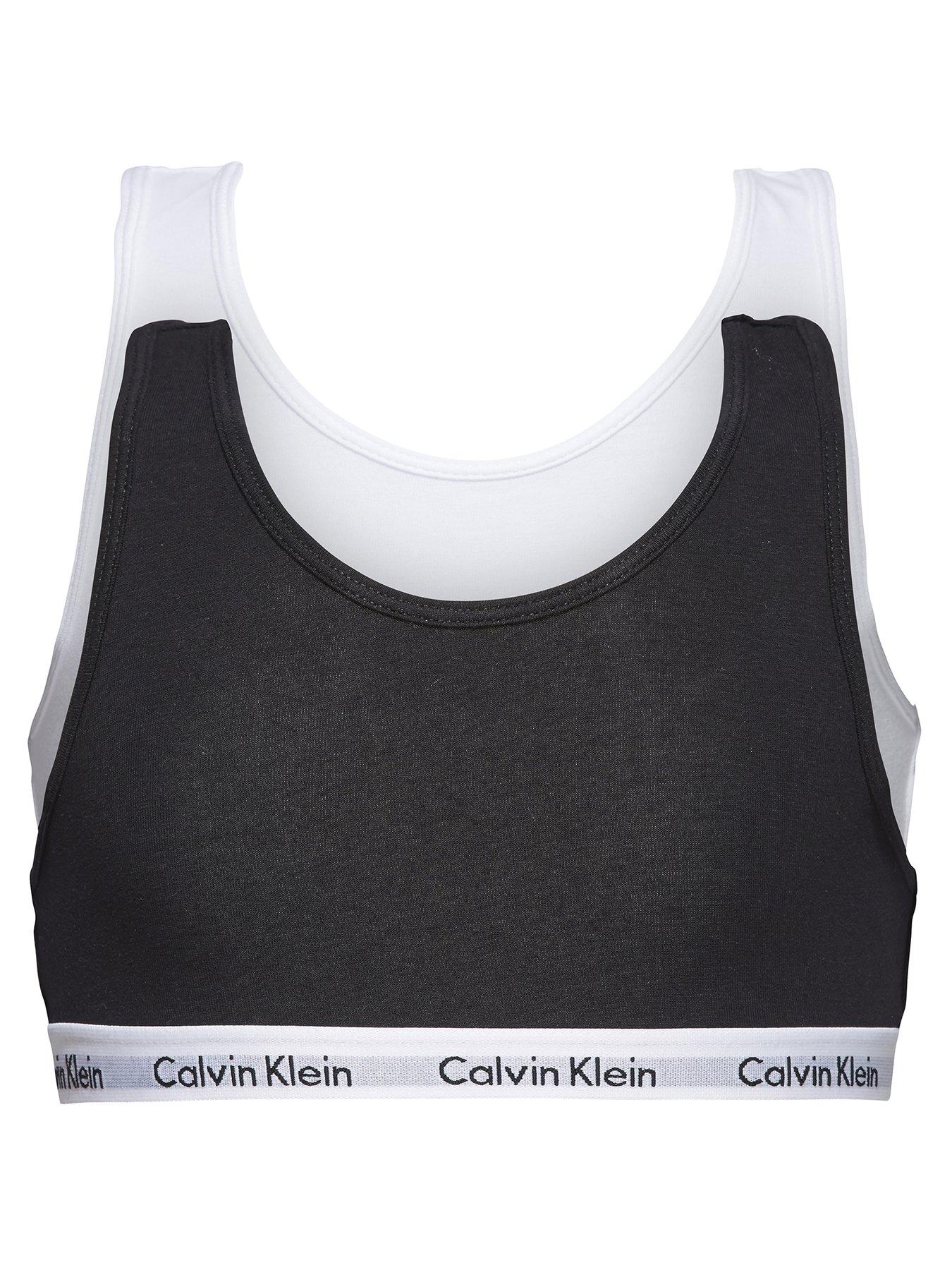 Girls Crossback Sports Bra - White/Black