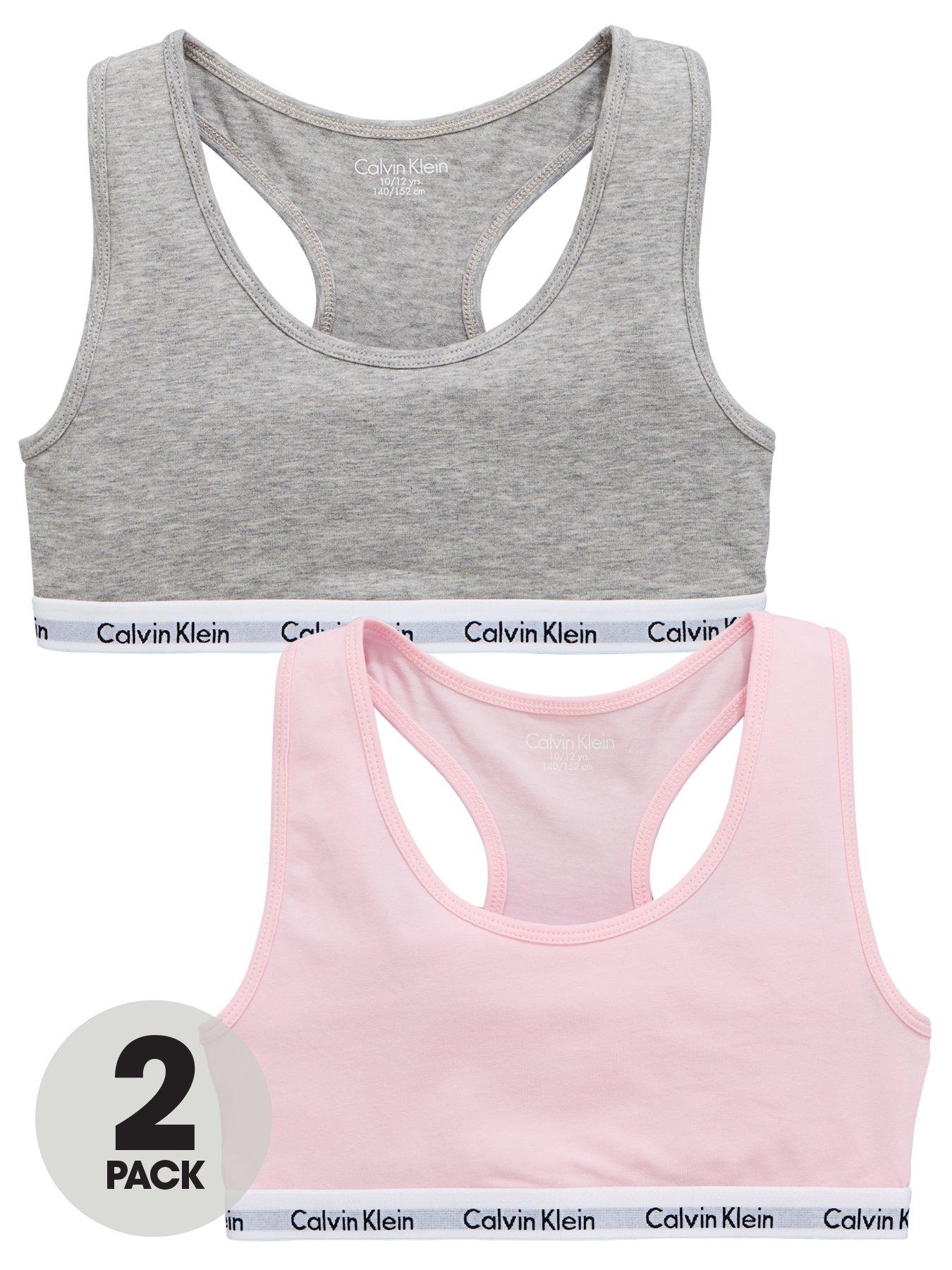 undefined Girls 2 Pack Bralettes - Grey/Pink